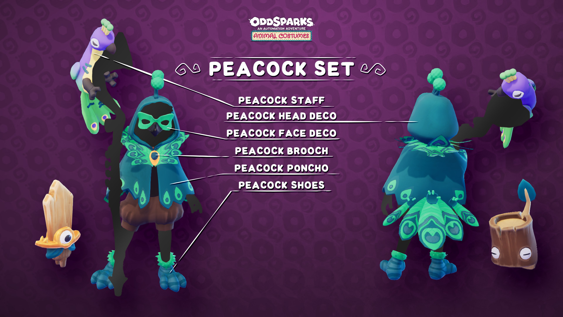 Oddsparks_Devlog_AnimalCostumesDLC_Peacock
